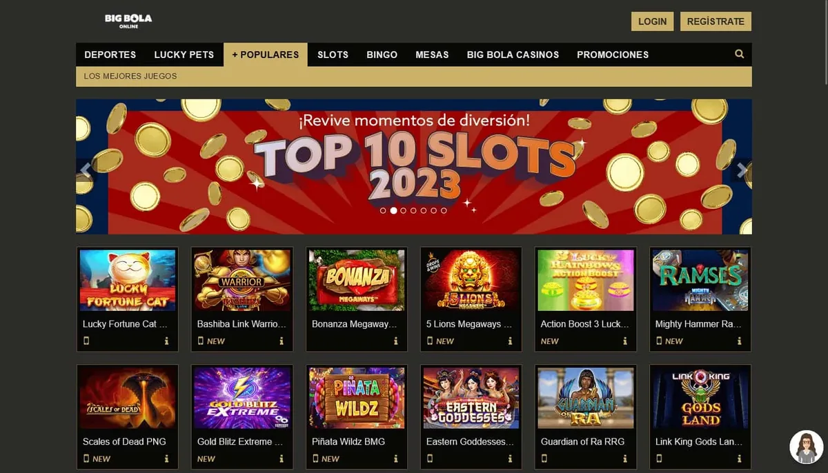Big Bola Casino - Juegos disponibles para jugadores en México